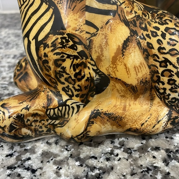 La Vie Giraffe Figurine Safari Animal Print Patchwork - Picture 9 of 14